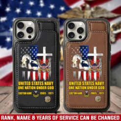 US Navy, Defender of Freedom - Leather Flip Phone Case