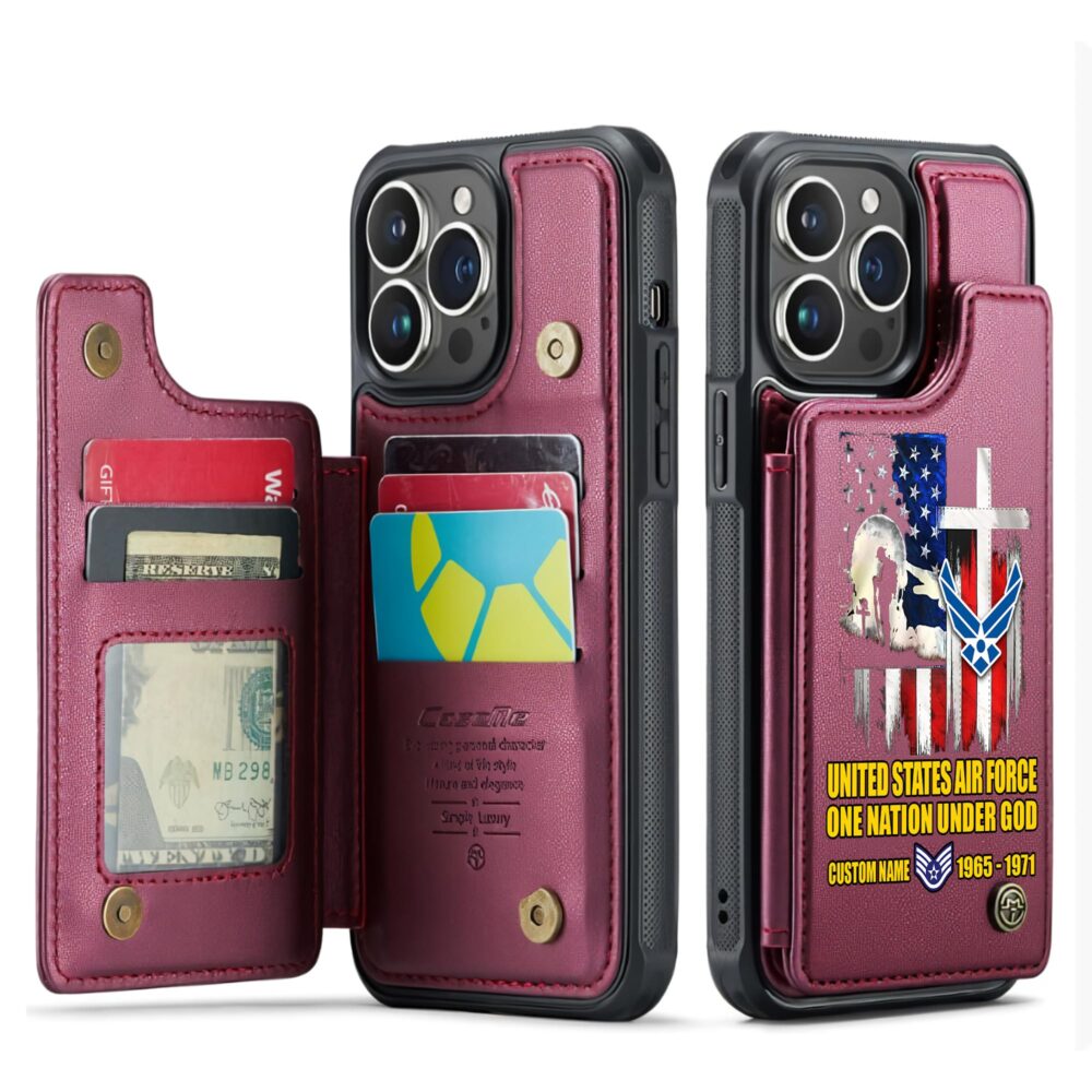 US Air Force , E 2 Air Force Airman - Leather Flip Phone Case - Image 4