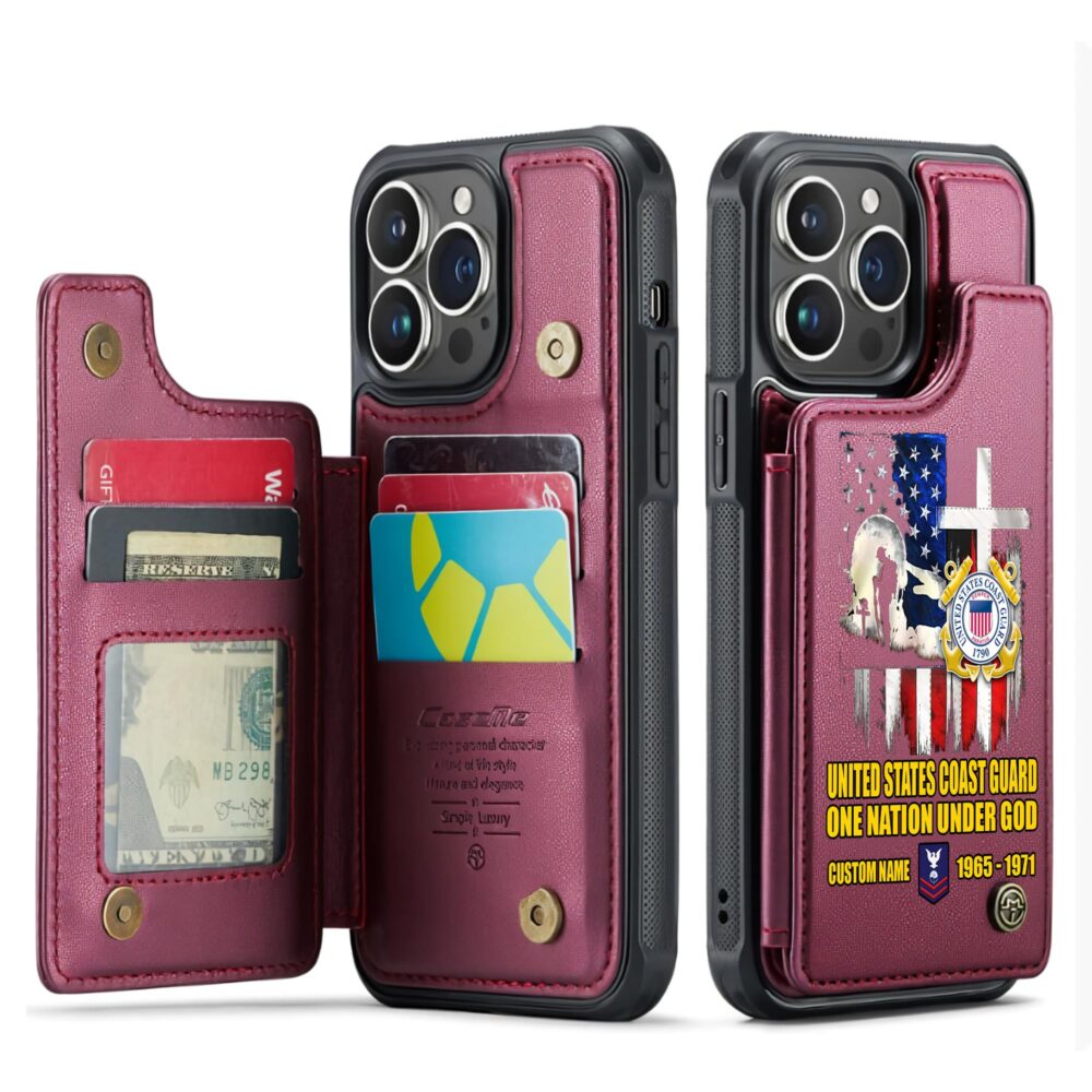 US Coast Guard, Once A Coastie, Always A Coastie - Leather Flip Phone Case - Image 4