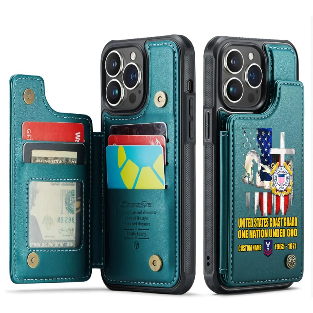 US Coast Guard, Once A Coastie, Always A Coastie - Leather Flip Phone Case - Image 5