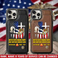 US Marine Corps, No One Fights Alone - Leather Flip Phone Case