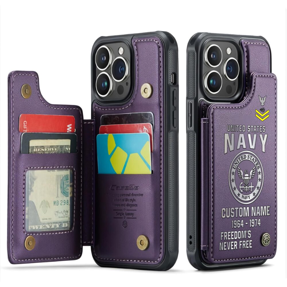 US Navy, Life And Pride - Leather Flip Phone Case - Image 6