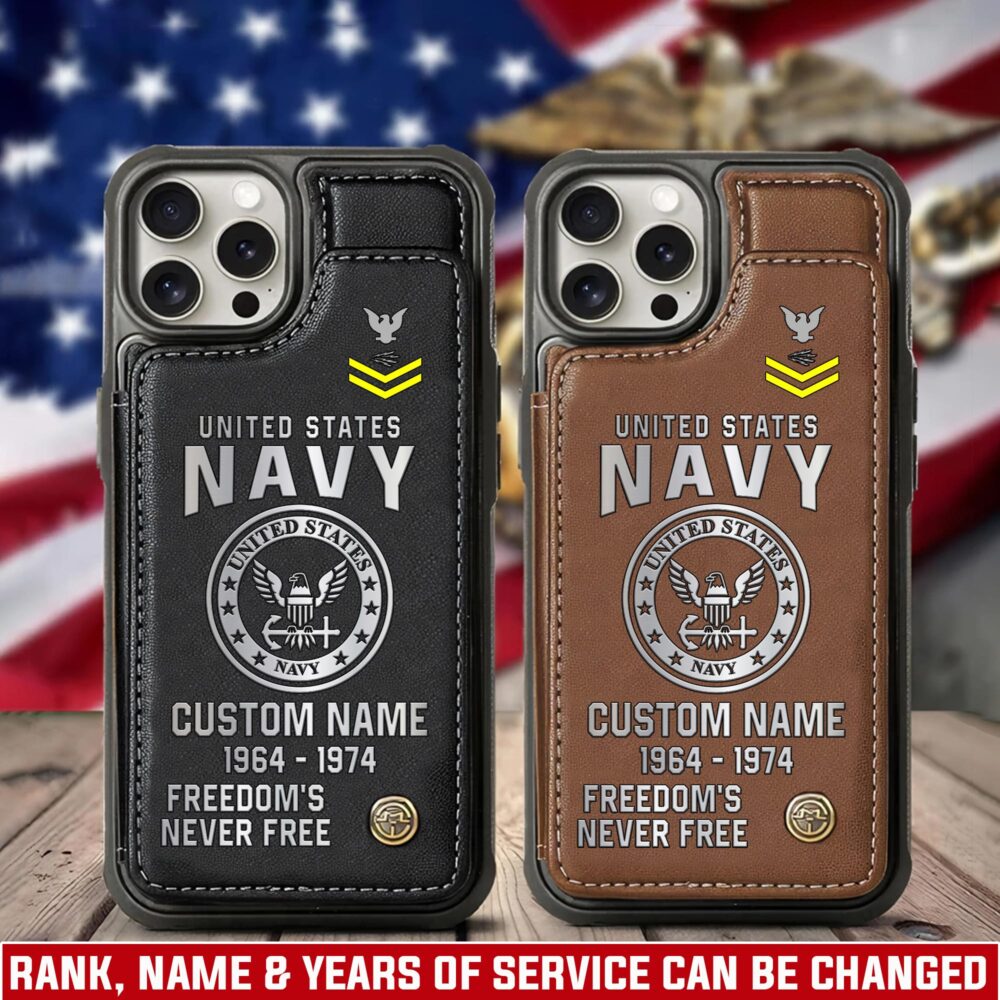 US Navy, Life And Pride - Leather Flip Phone Case