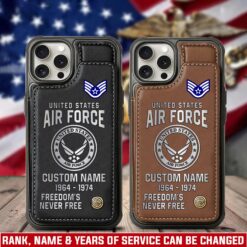 US Air Force , Aim High … Fly-Fight-Win - Leather Flip Phone Case