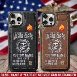 US Marine Corps, E 8 Marines Master Sergeant - Leather Flip Phone Case