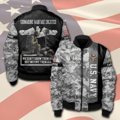 Navy Badge, No One Fights Alone - Bomber Jacket