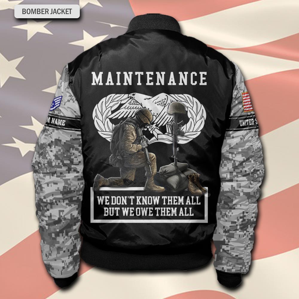 Air Force Badge, E 8 Air Force Senior Master Sergeant - Bomber Jacket - Image 3