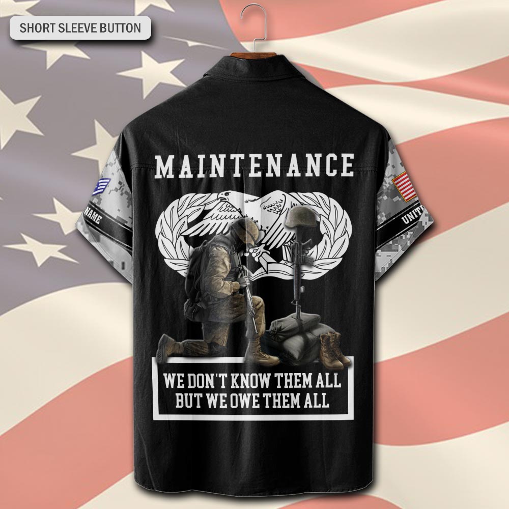 Air Force Badge, O 3 Air Force Captain - Short Sleeve Button Shirt - Image 3