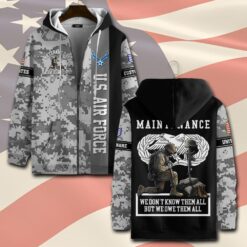 Air Force Badge, No One Gets Left Behind - Zip Hoodie