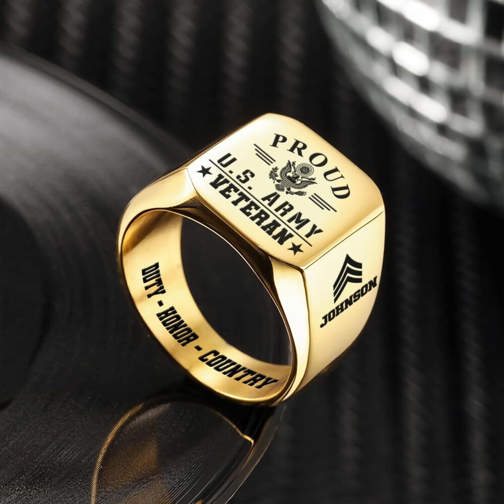 US Army, E 7 Army Master Specialist - Engraved Men's Ring - Image 2