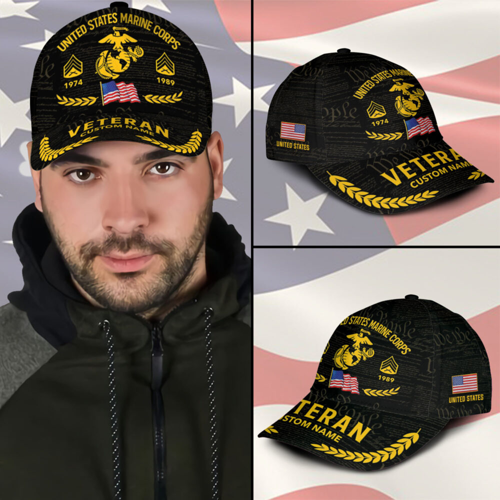 US Marine Corps, Proud Veteran - Classic Cap - Image 3