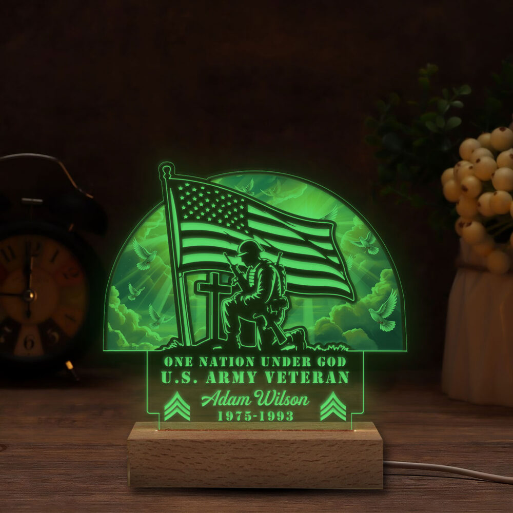US Army, Duty, Honor, Country - Personalized Led Lamp - Image 4