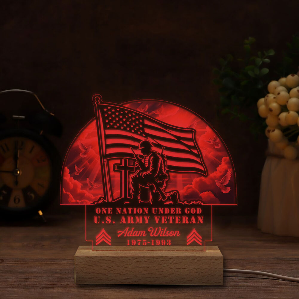 US Army, Duty, Honor, Country - Personalized Led Lamp - Image 5