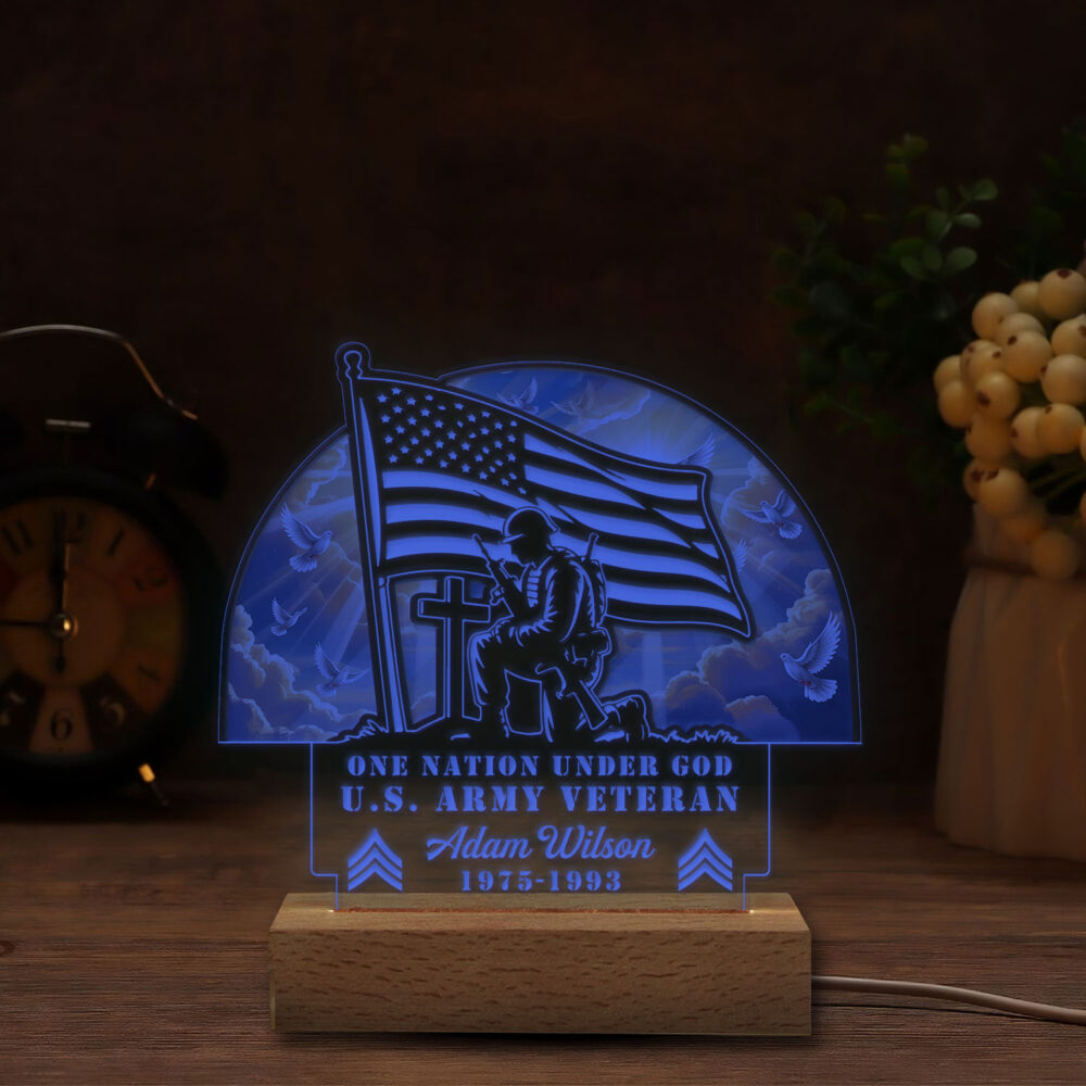 US Army, Duty, Honor, Country - Personalized Led Lamp - Image 6