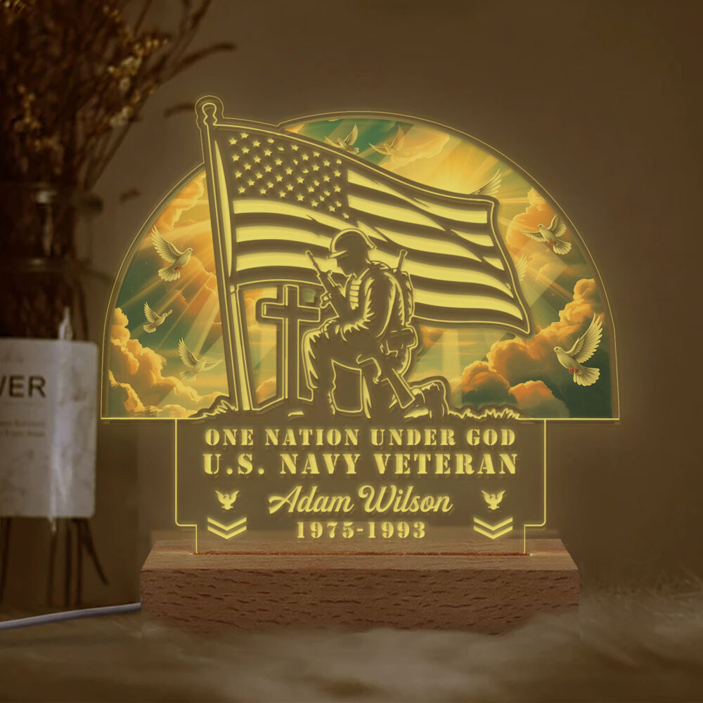 US Navy, All Gave Some, Some Gave All - Personalized Led Lamp - Image 2
