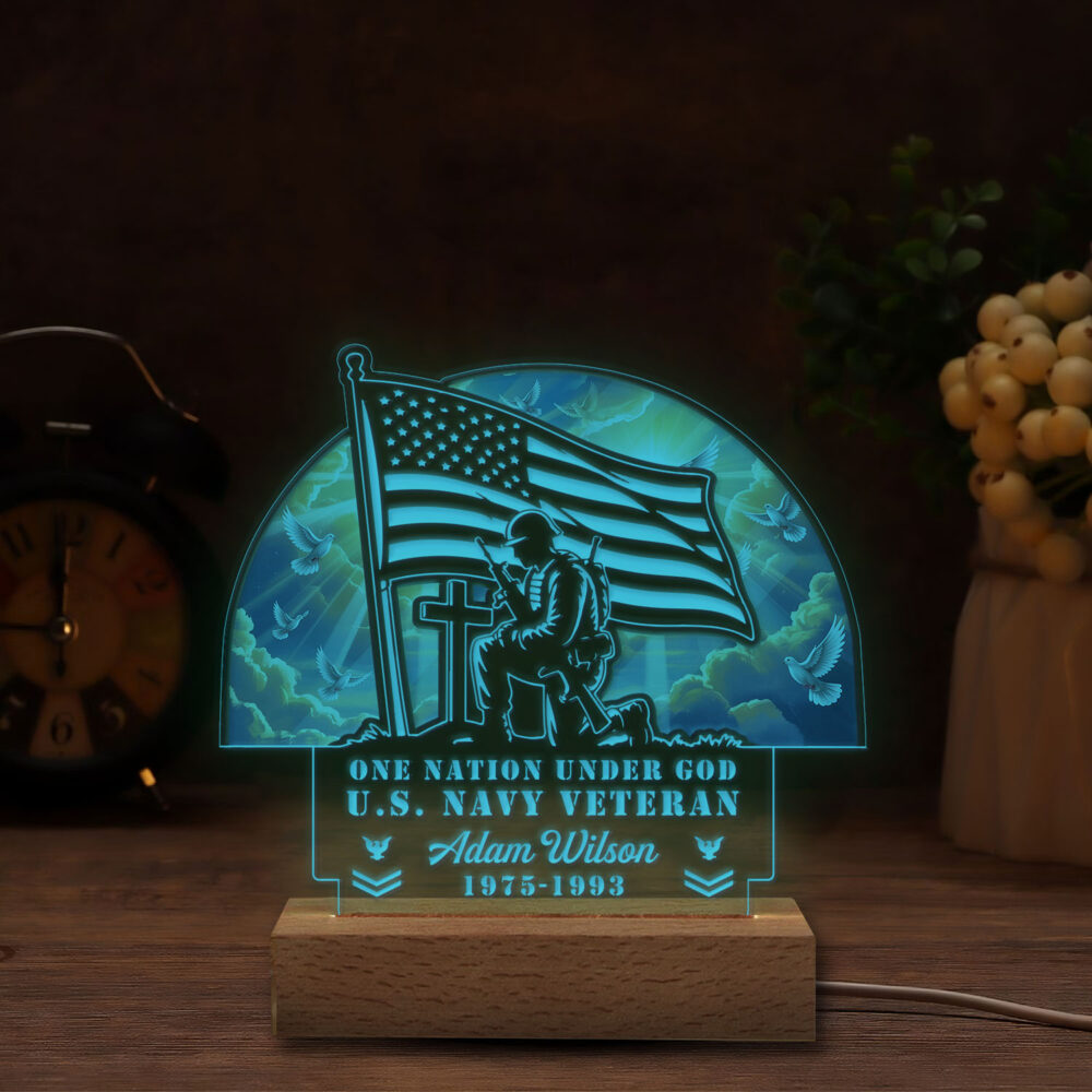 US Navy, All Gave Some, Some Gave All - Personalized Led Lamp - Image 5