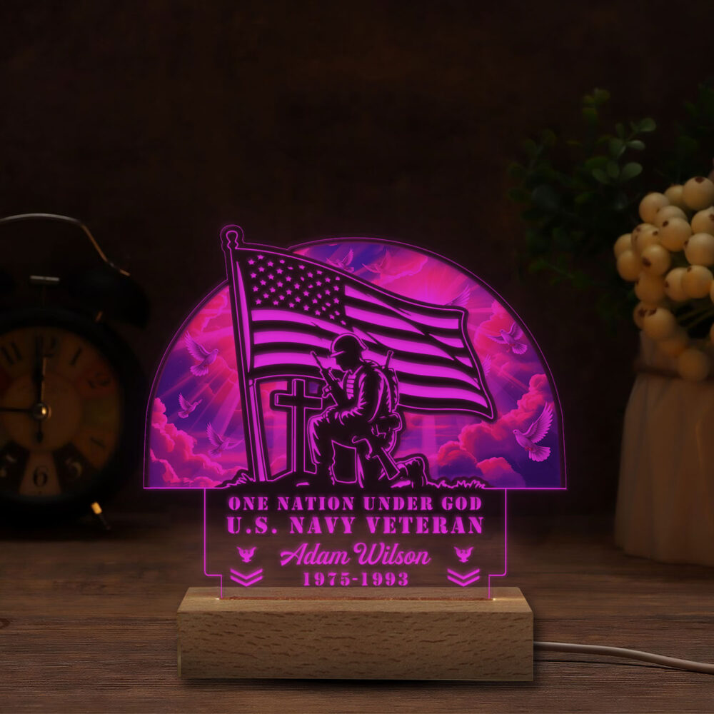 US Navy, All Gave Some, Some Gave All - Personalized Led Lamp - Image 6