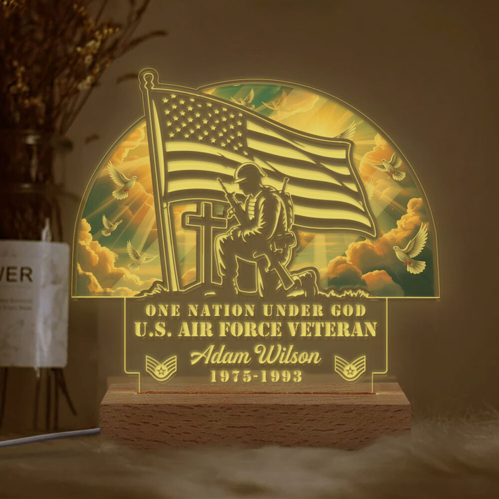 US Air Force , Honoring All Who Served - Personalized Led Lamp - Image 2
