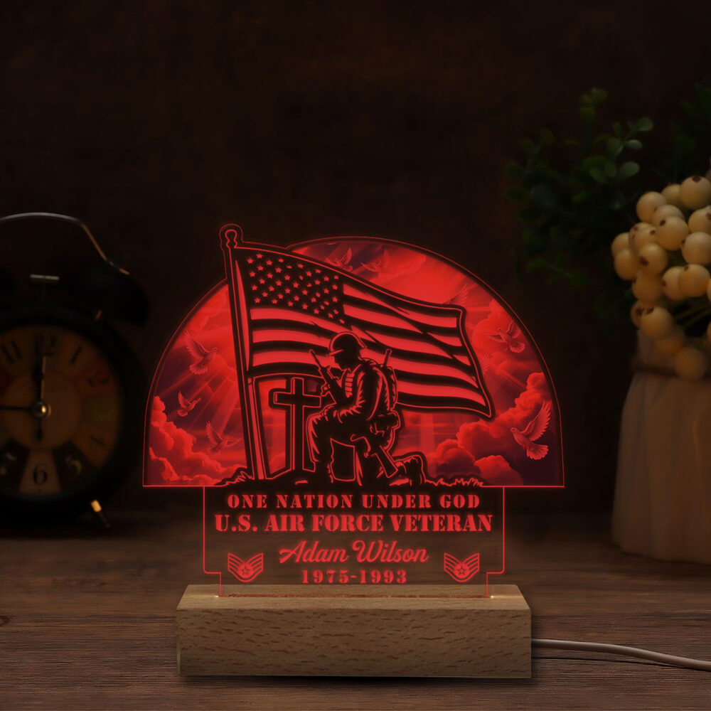 US Air Force , Honoring All Who Served - Personalized Led Lamp - Image 6