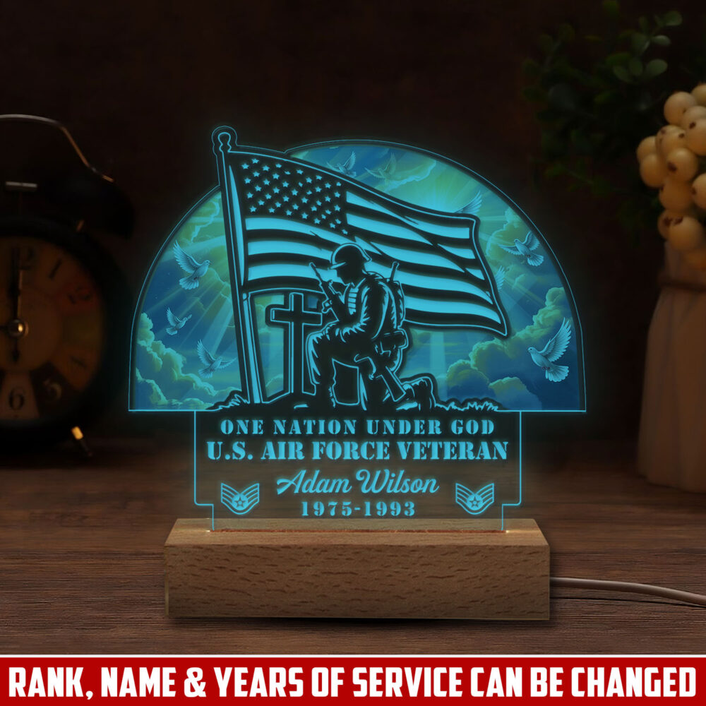 US Air Force , Honoring All Who Served - Personalized Led Lamp