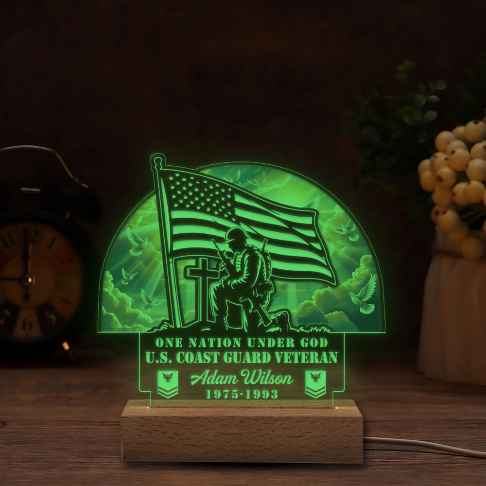 US Coast Guard, Lest We Forget - Personalized Led Lamp - Image 6