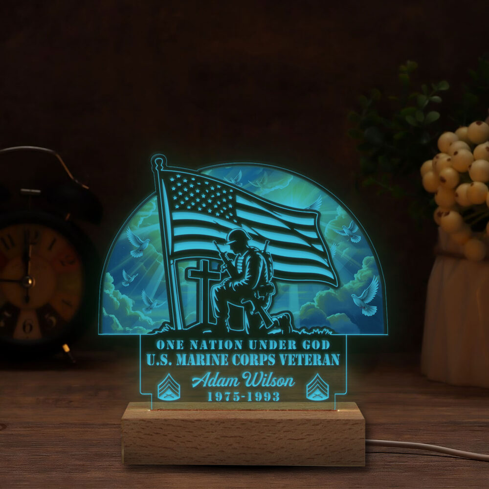 US Marine Corps, No One Fights Alone - Personalized Led Lamp - Image 4