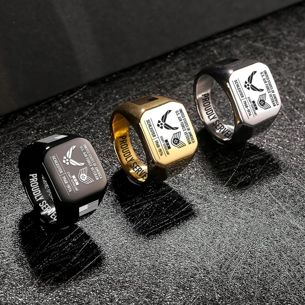 US Air Force , All Gave Some, Some Gave All - Engraved Men's Ring - Image 7