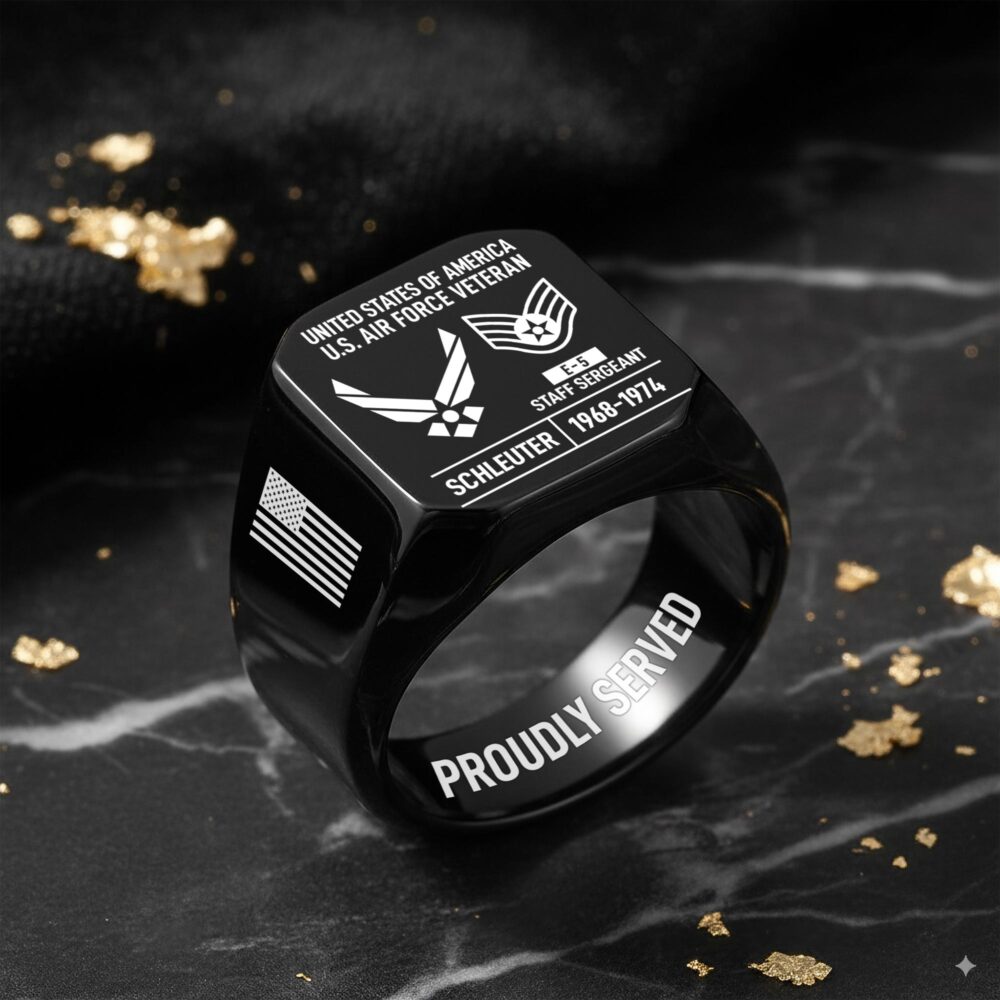 US Air Force , All Gave Some, Some Gave All - Engraved Men's Ring - Image 8