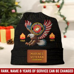 US Marine Corps, Remember - Honor - Respect - Leather Patch Beanie Hat