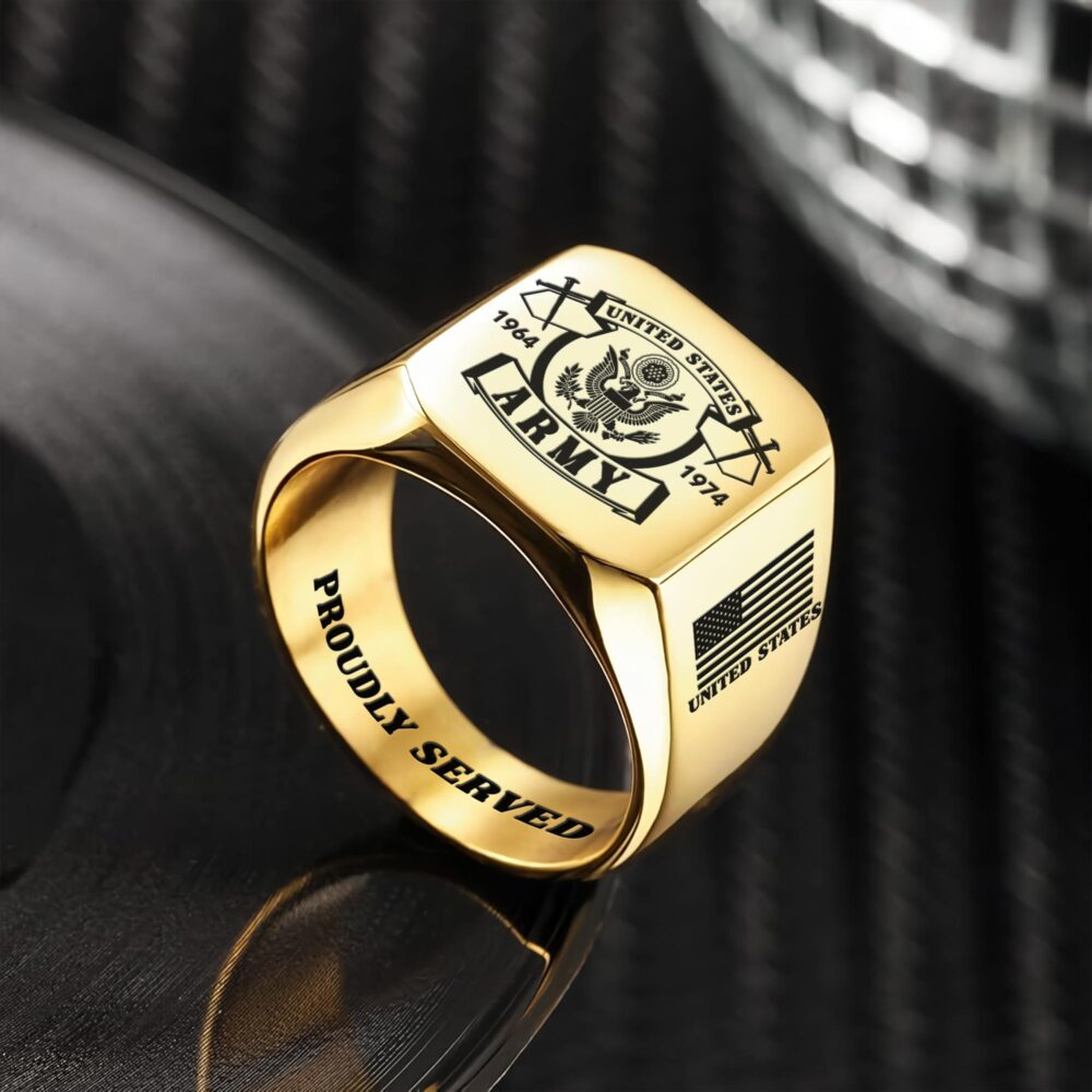 US Army, Life And Pride - Engraved Men's Ring - Image 2