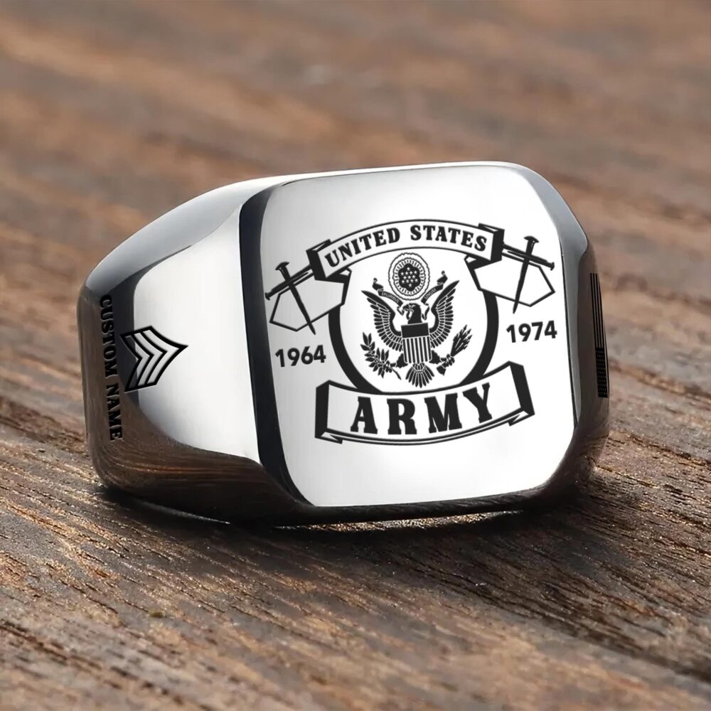 US Army, Life And Pride - Engraved Men's Ring - Image 3