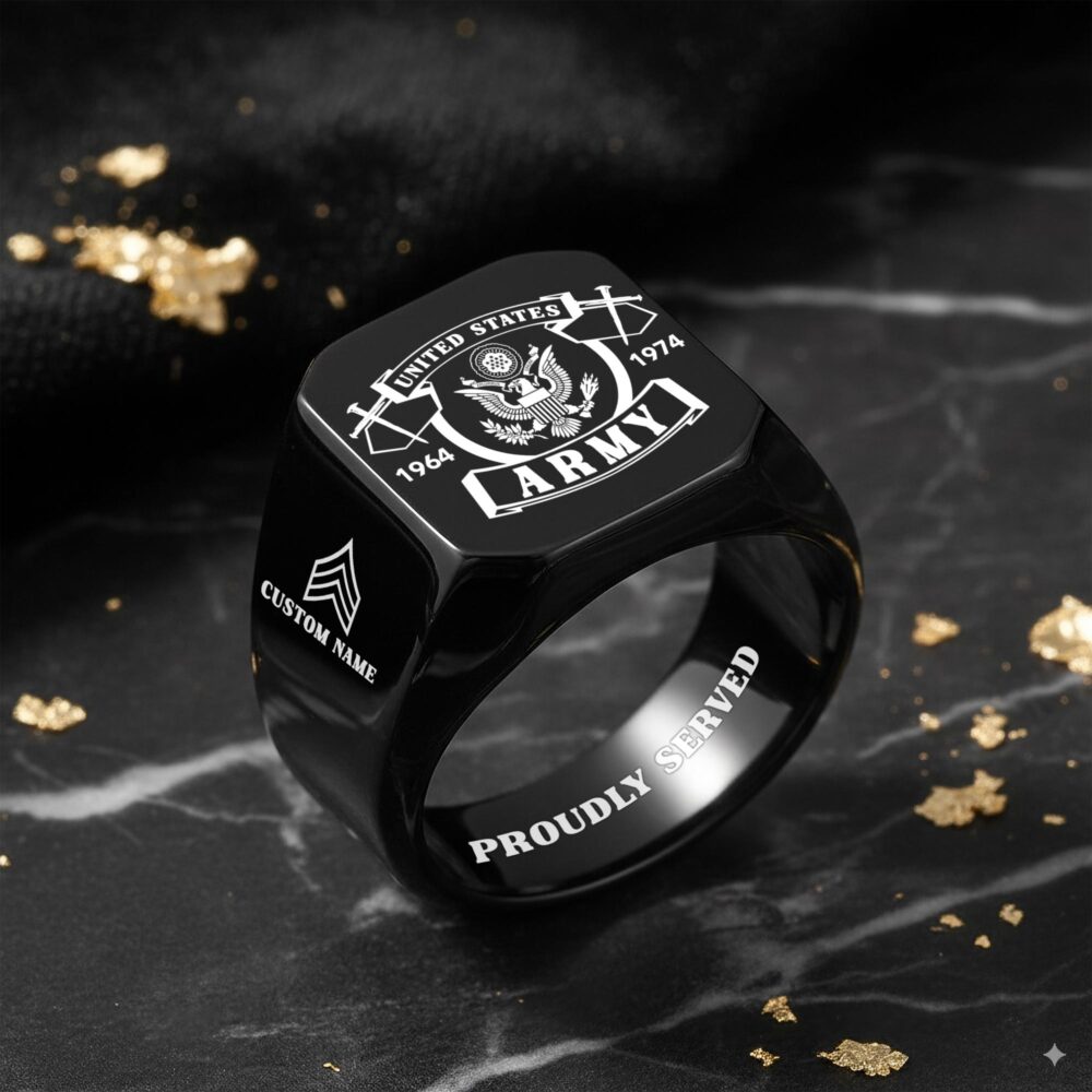 US Army, Life And Pride - Engraved Men's Ring - Image 8