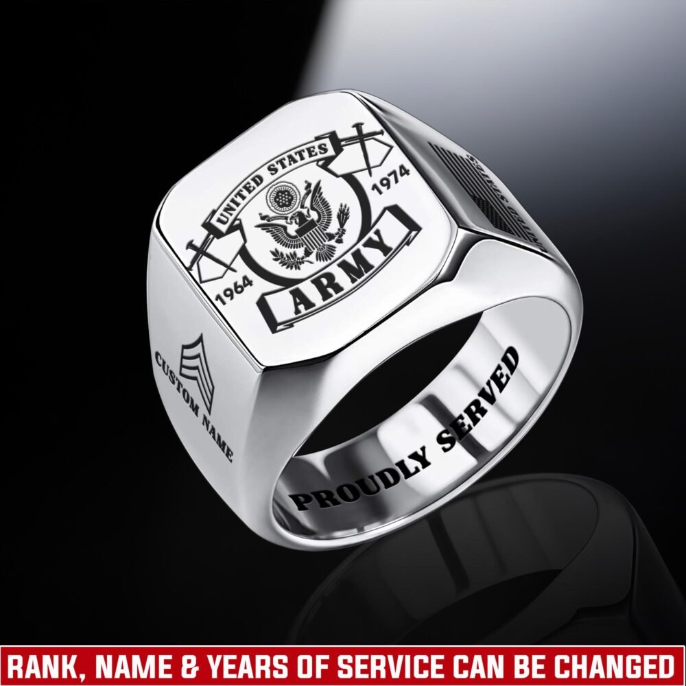 US Army, Life And Pride - Engraved Men's Ring