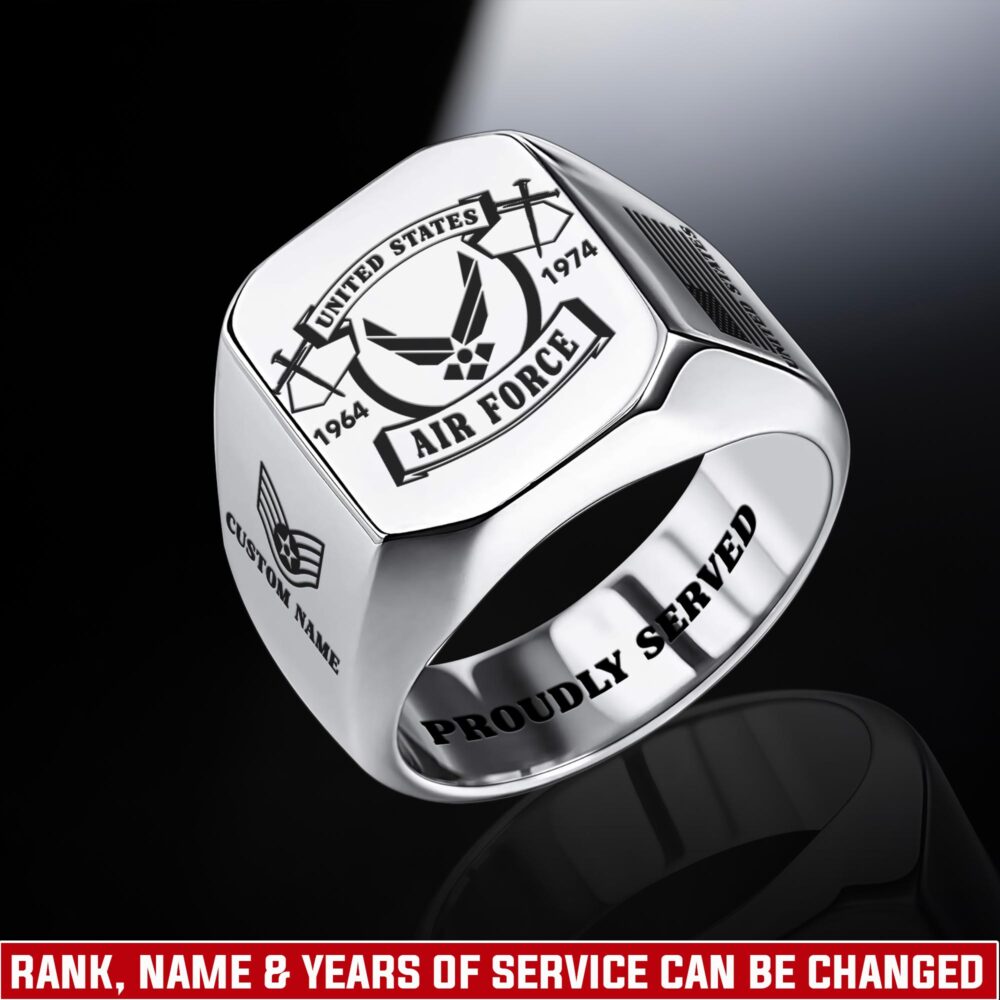US Air Force , E 4 Air Force Sergeant - Engraved Men's Ring