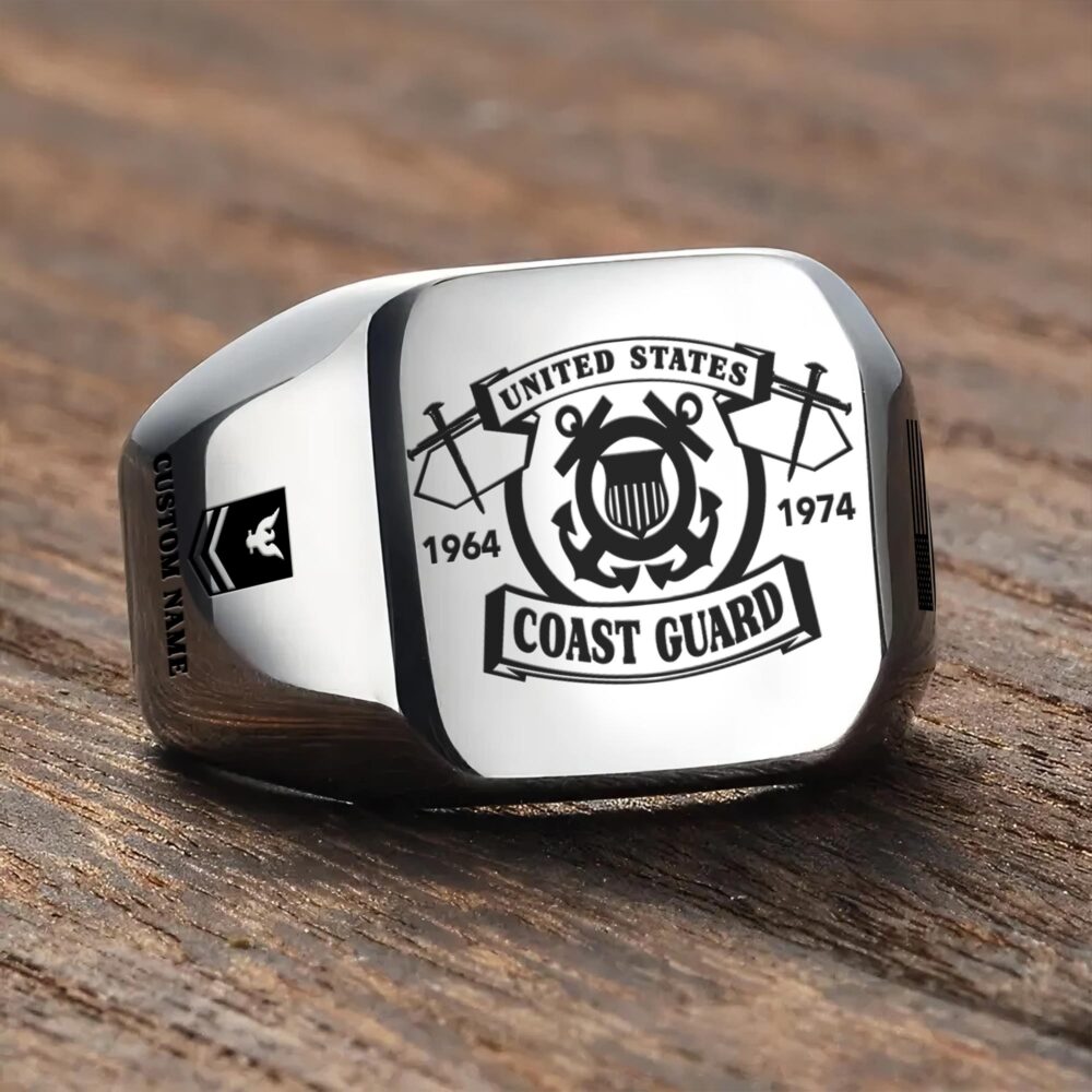 US Coast Guard, Always Ready - Engraved Men's Ring - Image 3