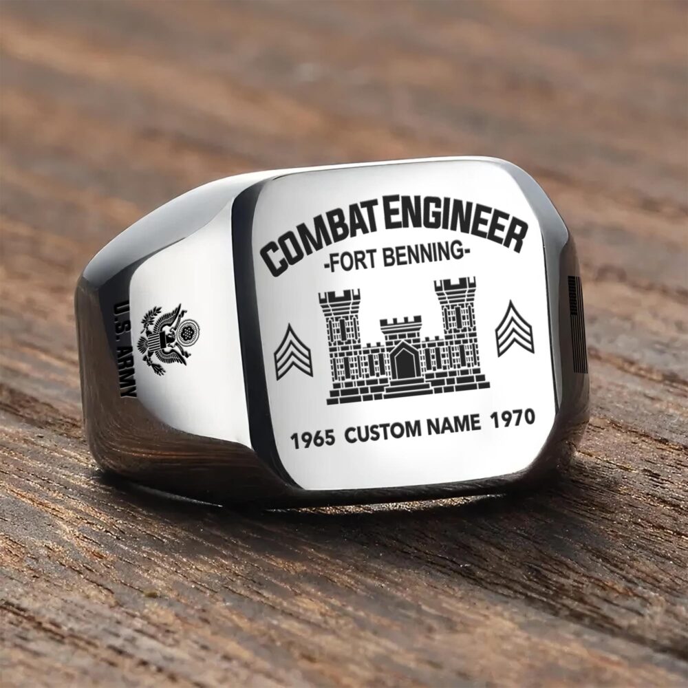 Army Branch, I Walked The Walk - Engraved Men's Ring - Image 3