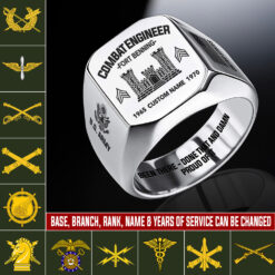 Army Branch, I Walked The Walk - Engraved Men's Ring