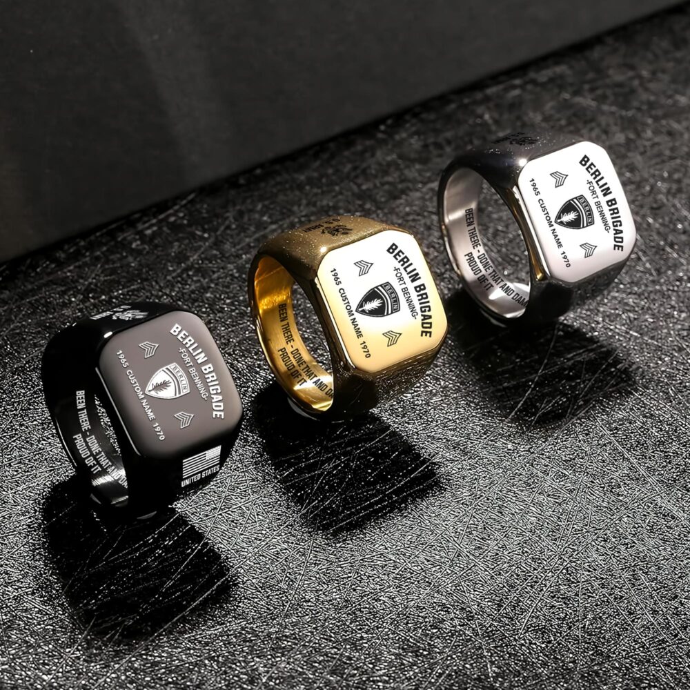 Army Division, E 5 Army Specialist - Engraved Men's Ring - Image 7
