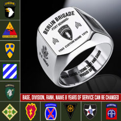 Army Division, E 5 Army Specialist - Engraved Men's Ring