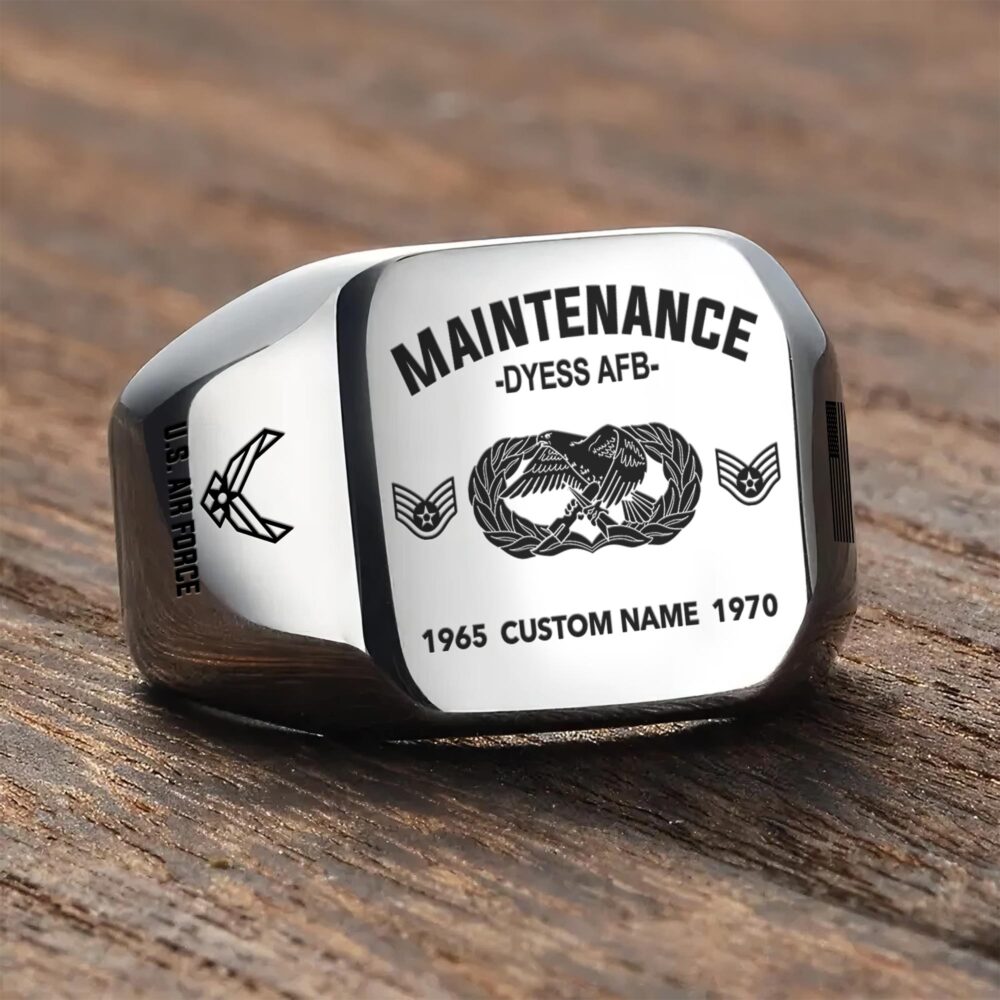 Air Force Badge, Lest We Forget - Engraved Men's Ring - Image 3
