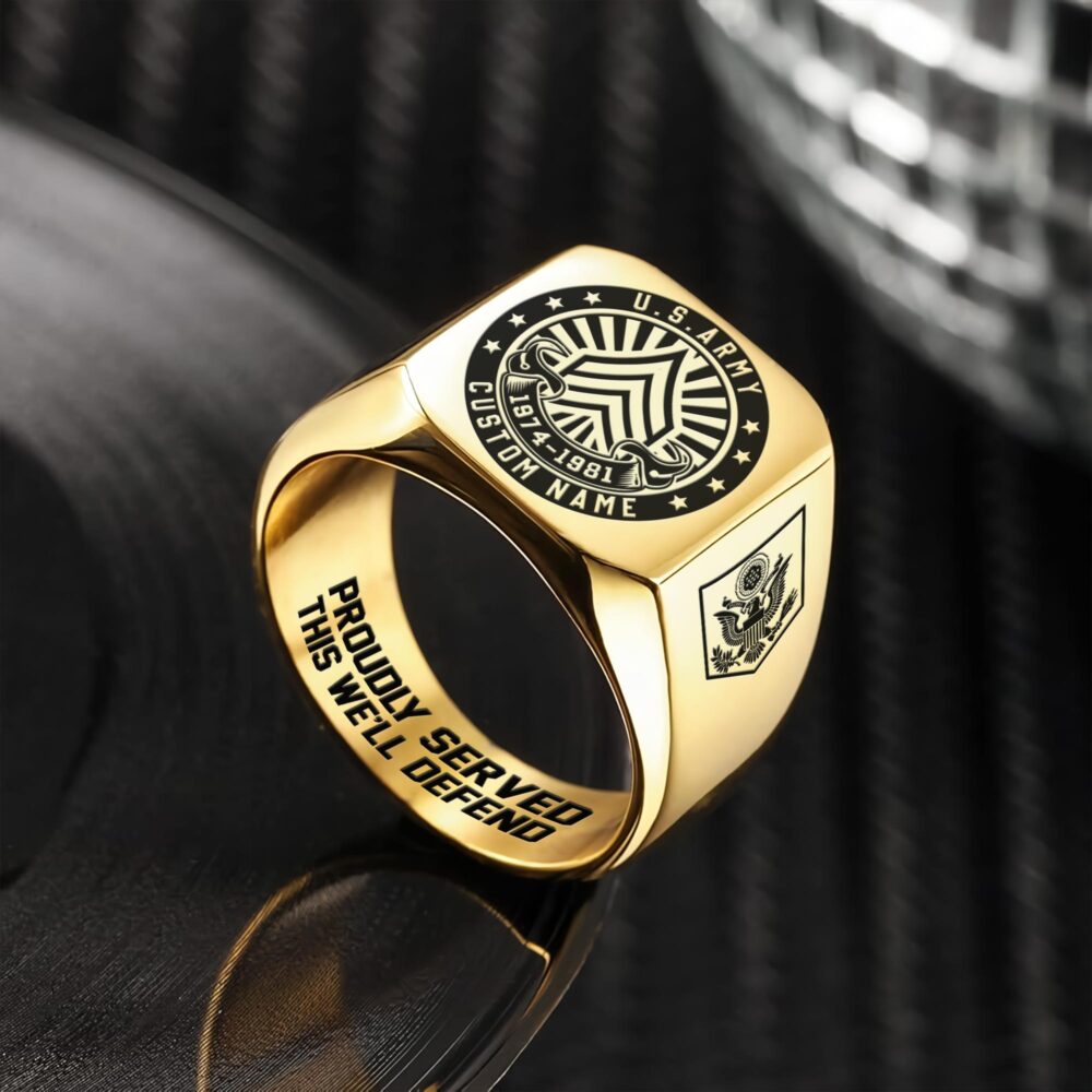 US Army, W 4 Army Chief Warrant Officer 4 - Engraved Men's Ring - Image 2