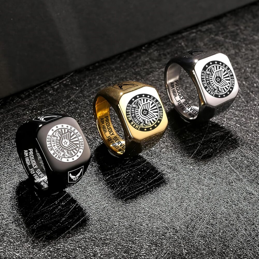 US Air Force , O 4 Air Force Major - Engraved Men's Ring - Image 7