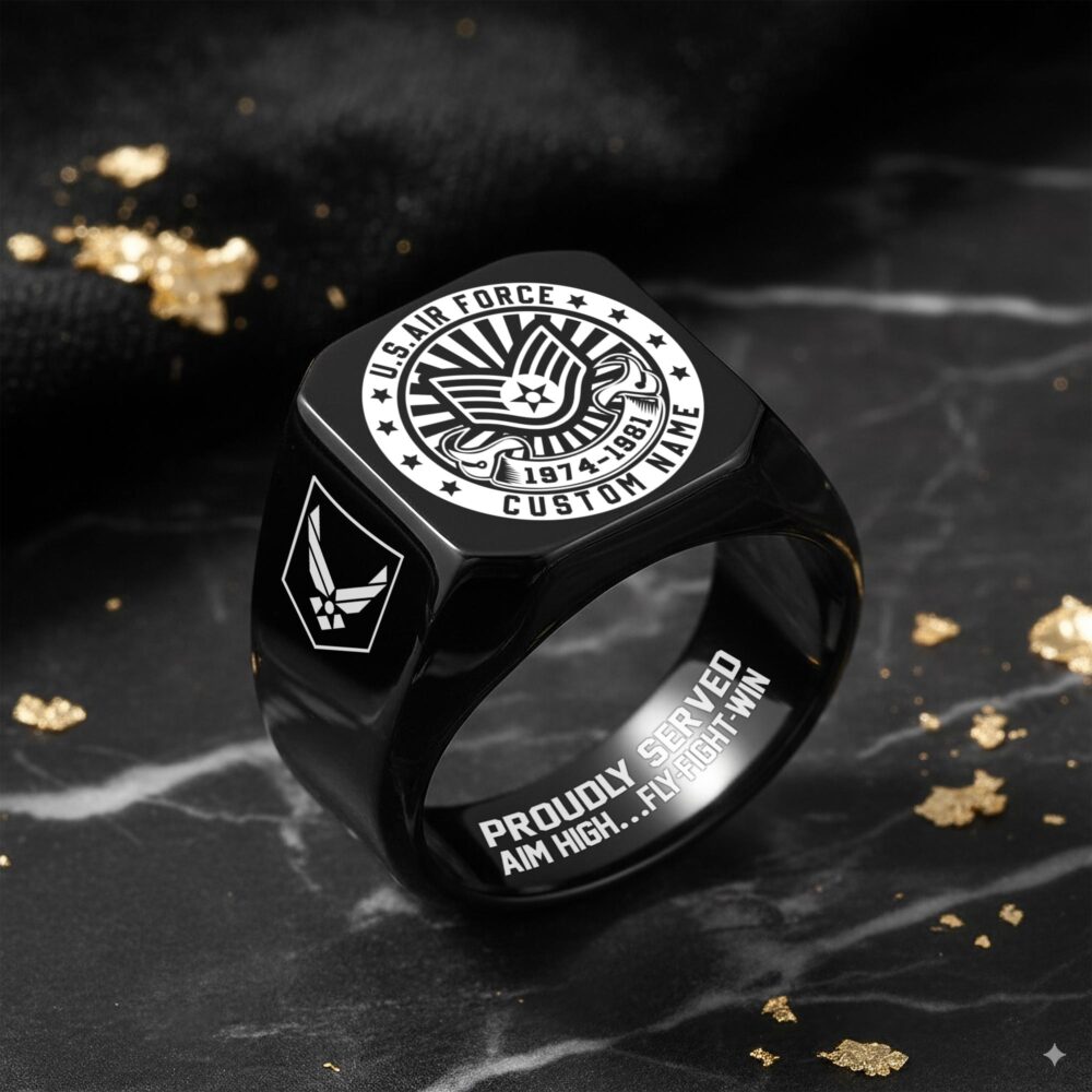 US Air Force , O 4 Air Force Major - Engraved Men's Ring - Image 8