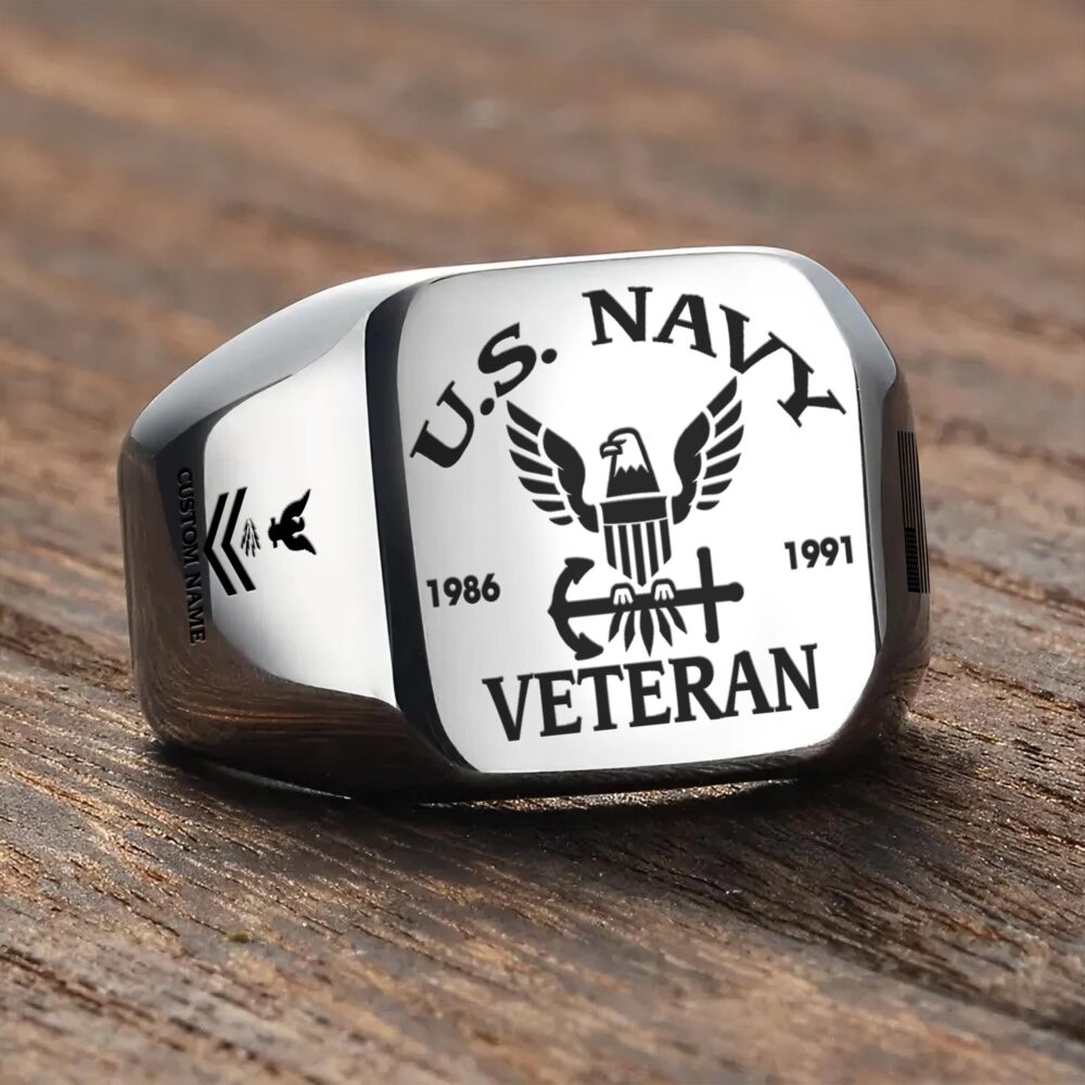 US Navy, Freedom Isn't Free - Engraved Men's Ring - Image 3