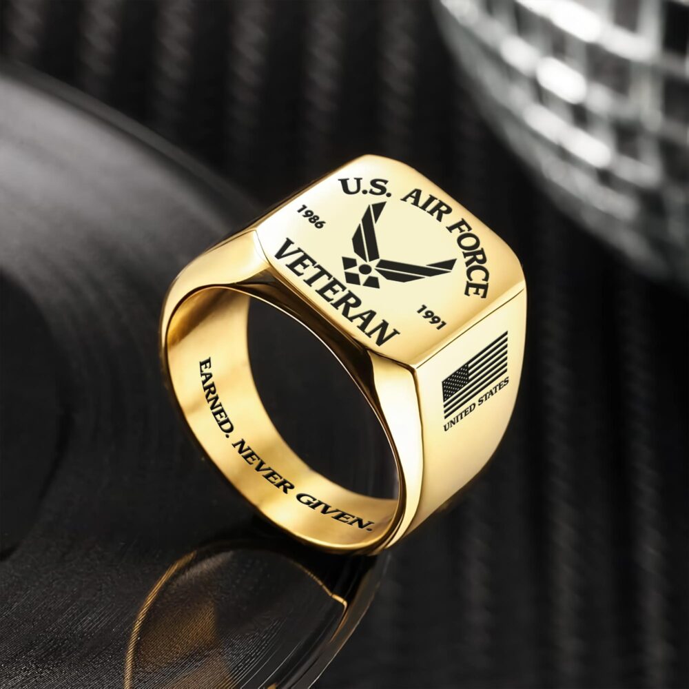 US Air Force , O 5 Air Force Lieutenant Colonel - Engraved Men's Ring - Image 2