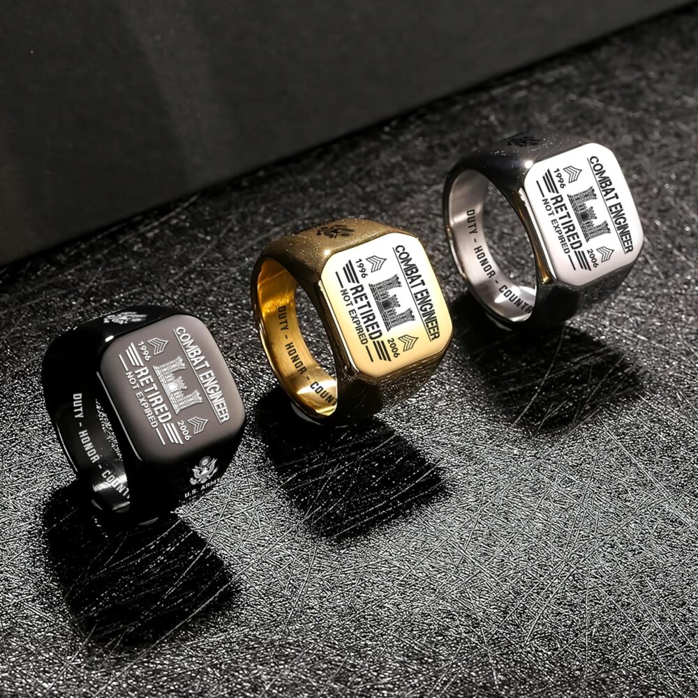Army Branch, E 4 Army Corporal - Engraved Men's Ring - Image 7
