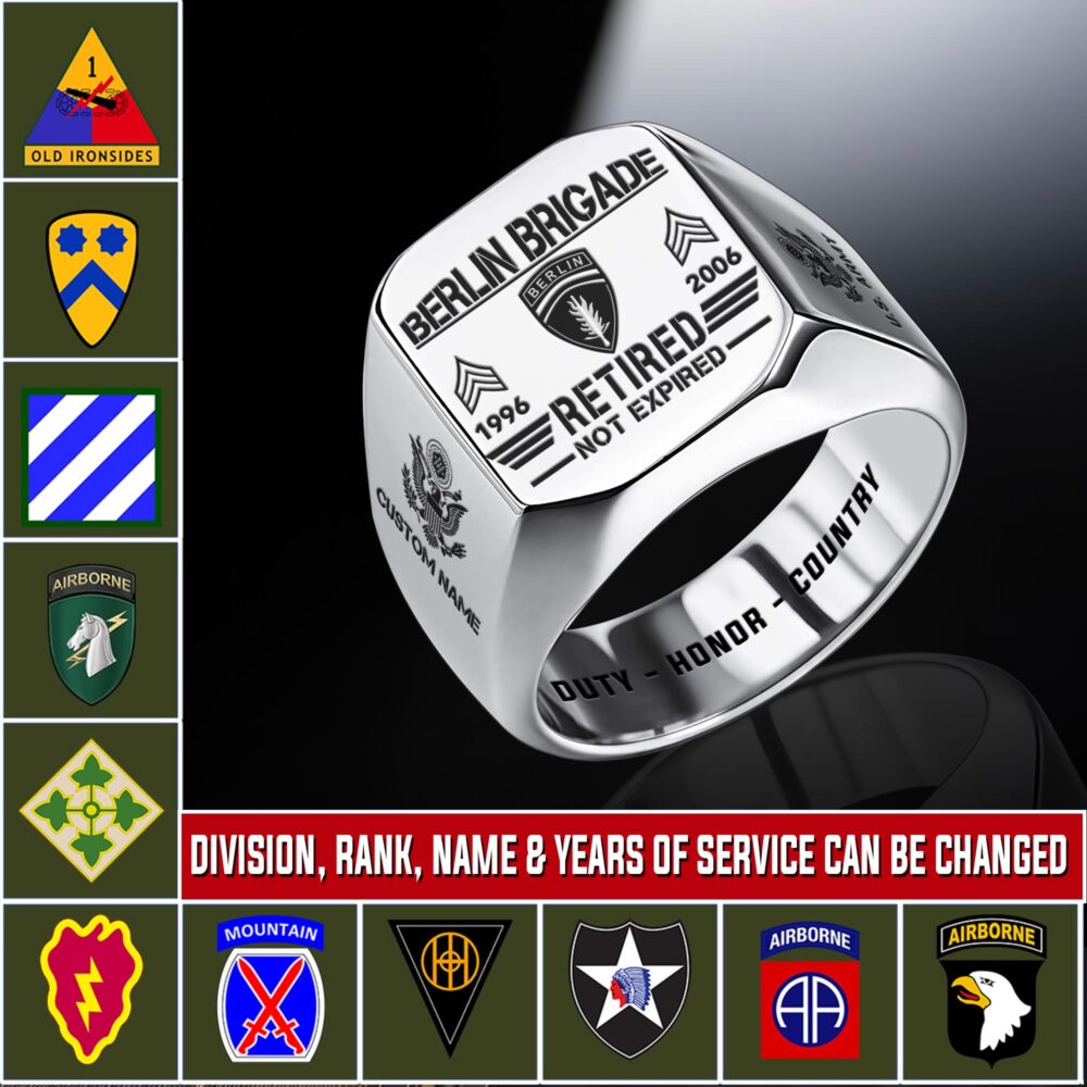 Army Division, E 5 Army Specialist - Engraved Men's Ring