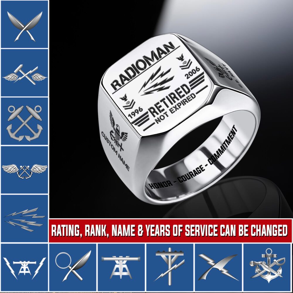Navy Rating, Defender of Freedom - Engraved Men's Ring