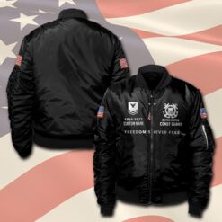 US Coast Guard, Proud Veteran - Bomber Jacket
