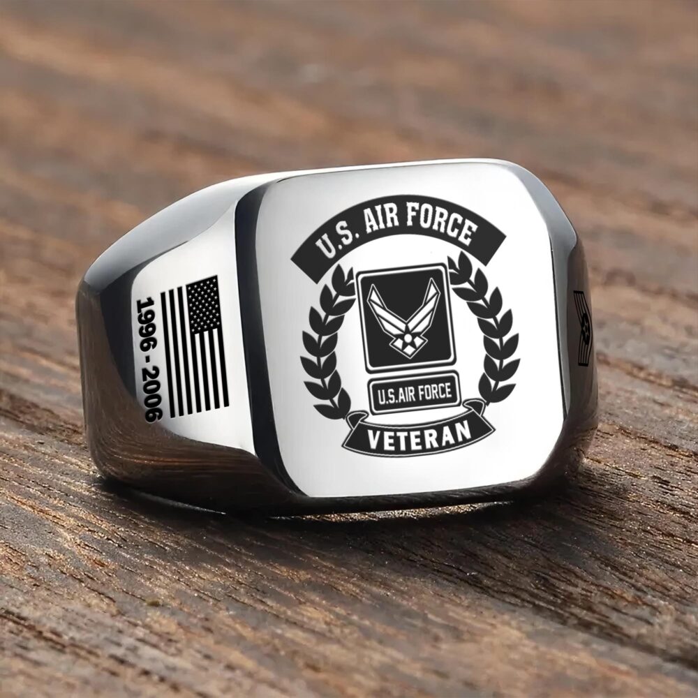 US Air Force , Freedom Isn't Free - Engraved Men's Ring - Image 3